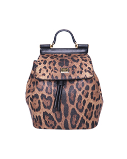 Miss Sicily Mini Backpack, Canvas, Leapard Print, DB